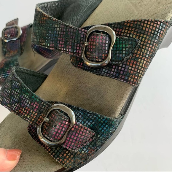 Dansko Sophie Stained Glass Holographic Rainbow Double Strap Sandal EU42 - Picture 5 of 10